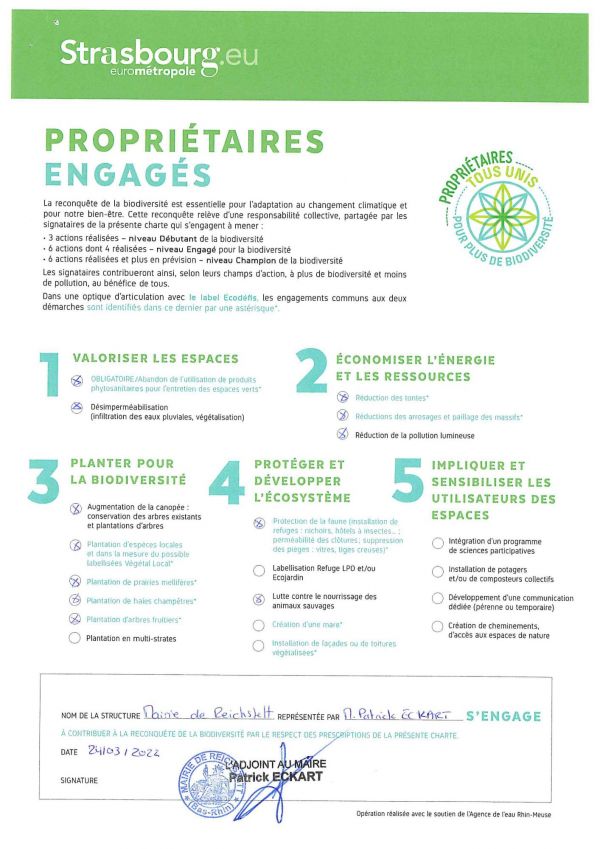 Charte Biodiversité Propriétaires engagés
