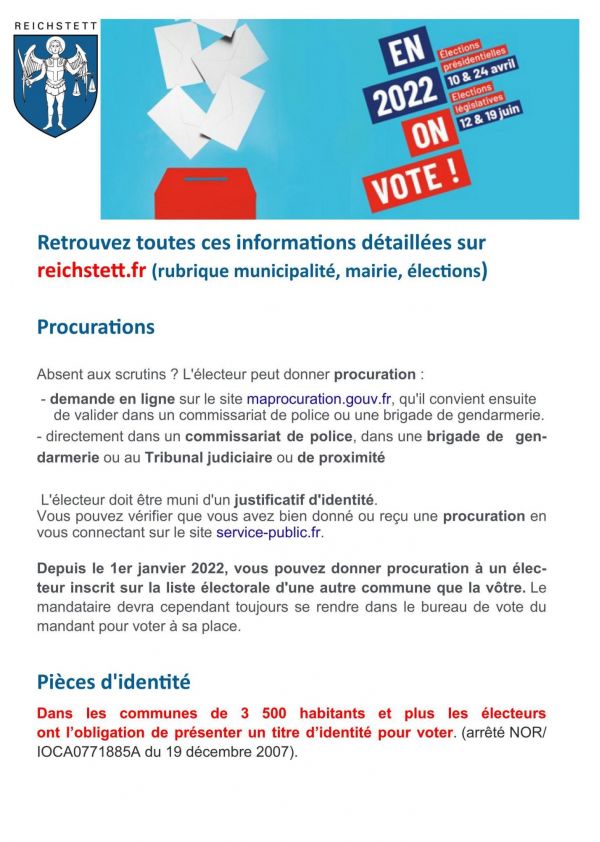 Flyer Bureau de vote Reichstett 2022 recto