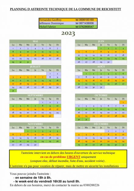 Astreinte 2023